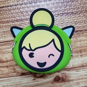 Disney Store Tinker Bell Green Coin Pouch Cartoon Silicon Peter Pan Emoji